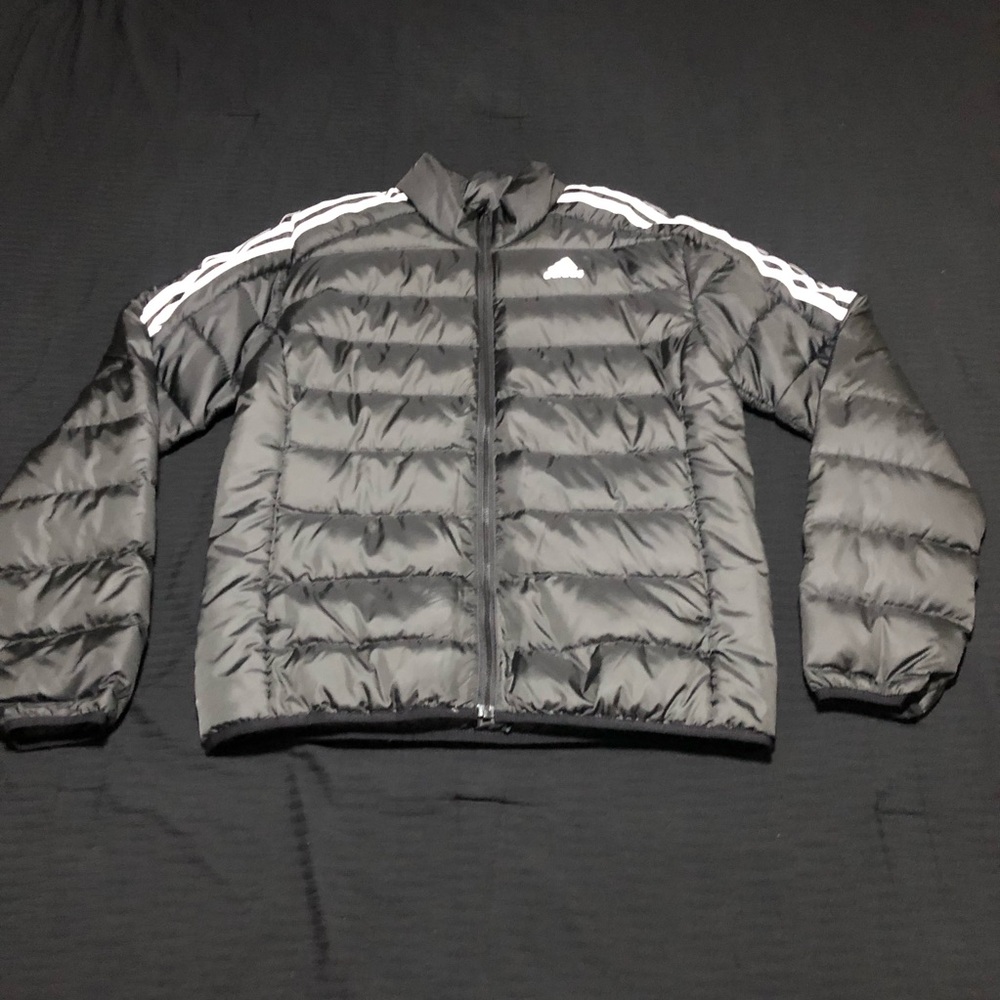 Adidas Puffer Jacket Mens M Black Primegreen 3-Stripes Gorpcore Streetwear